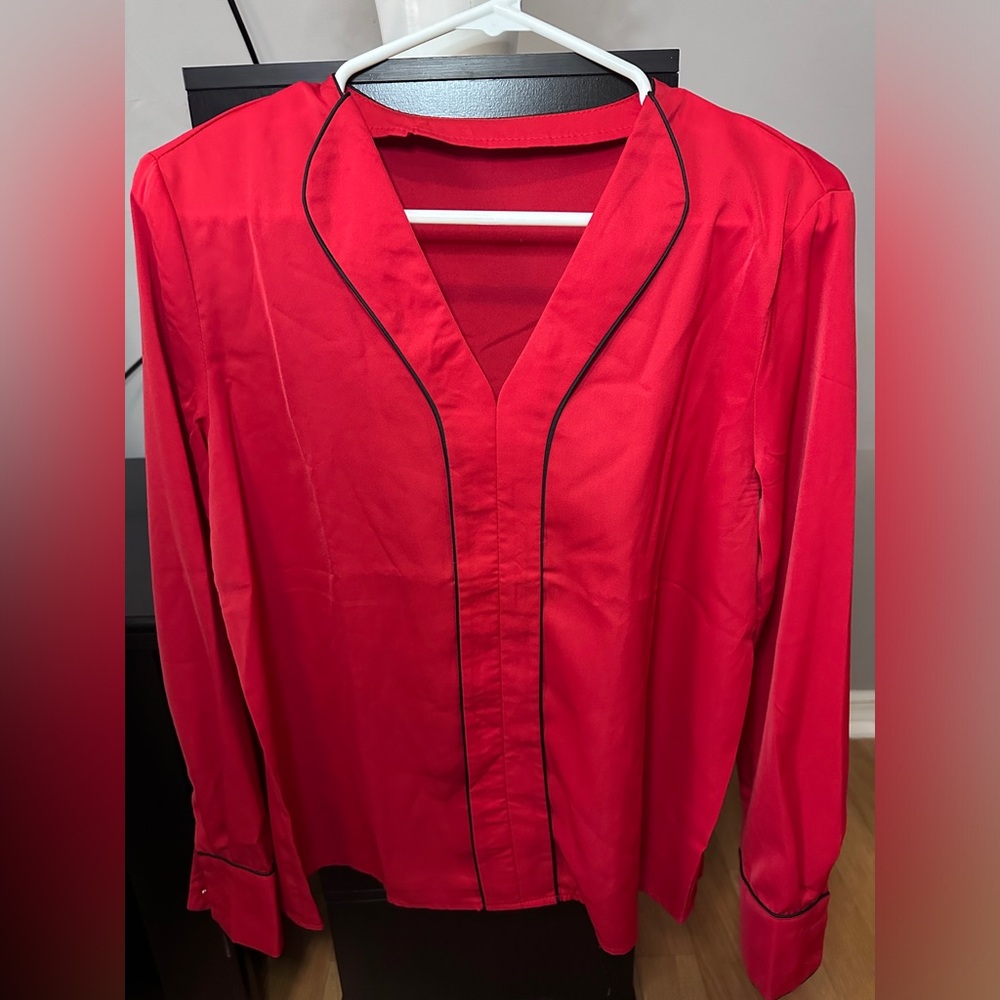 Red & black blouse